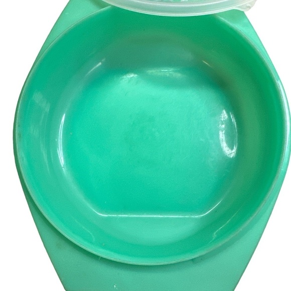 Tupperware Vintage Two Piece Colander/Strainer w Lid Preowned Green/Clear 766-1 - Picture 4 of 5